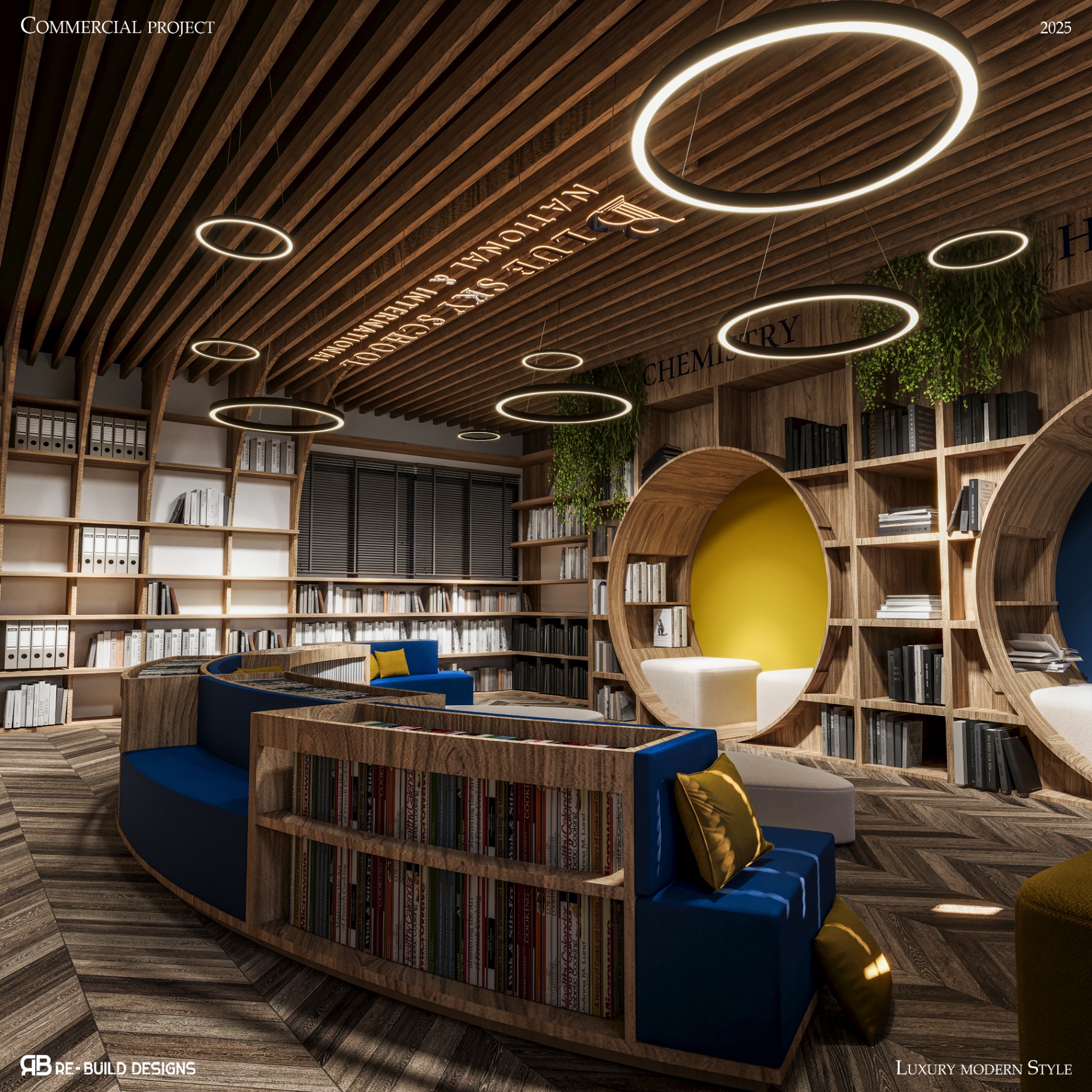 Blue Sky School — Interior Library 9