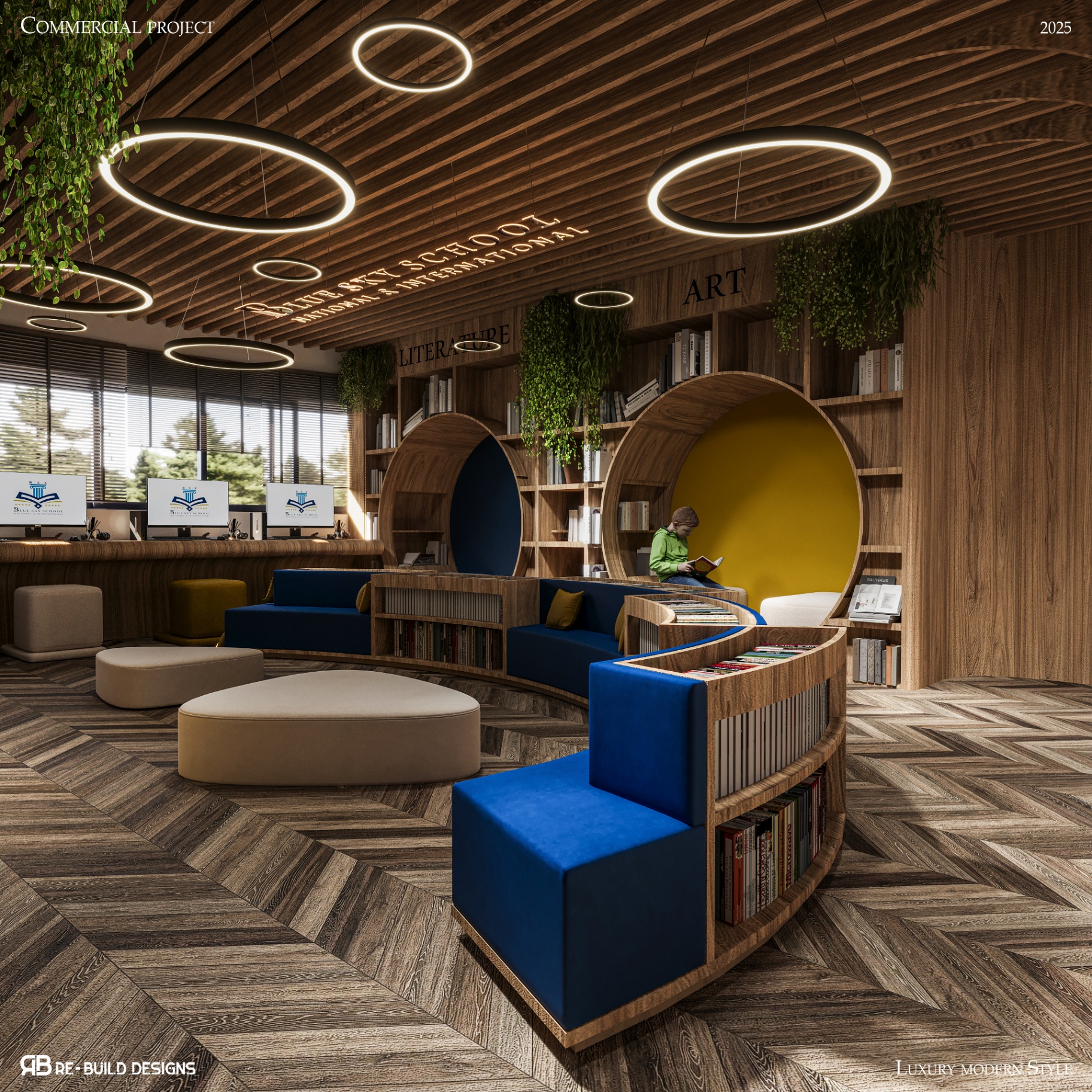 Blue Sky School — Interior Library 10