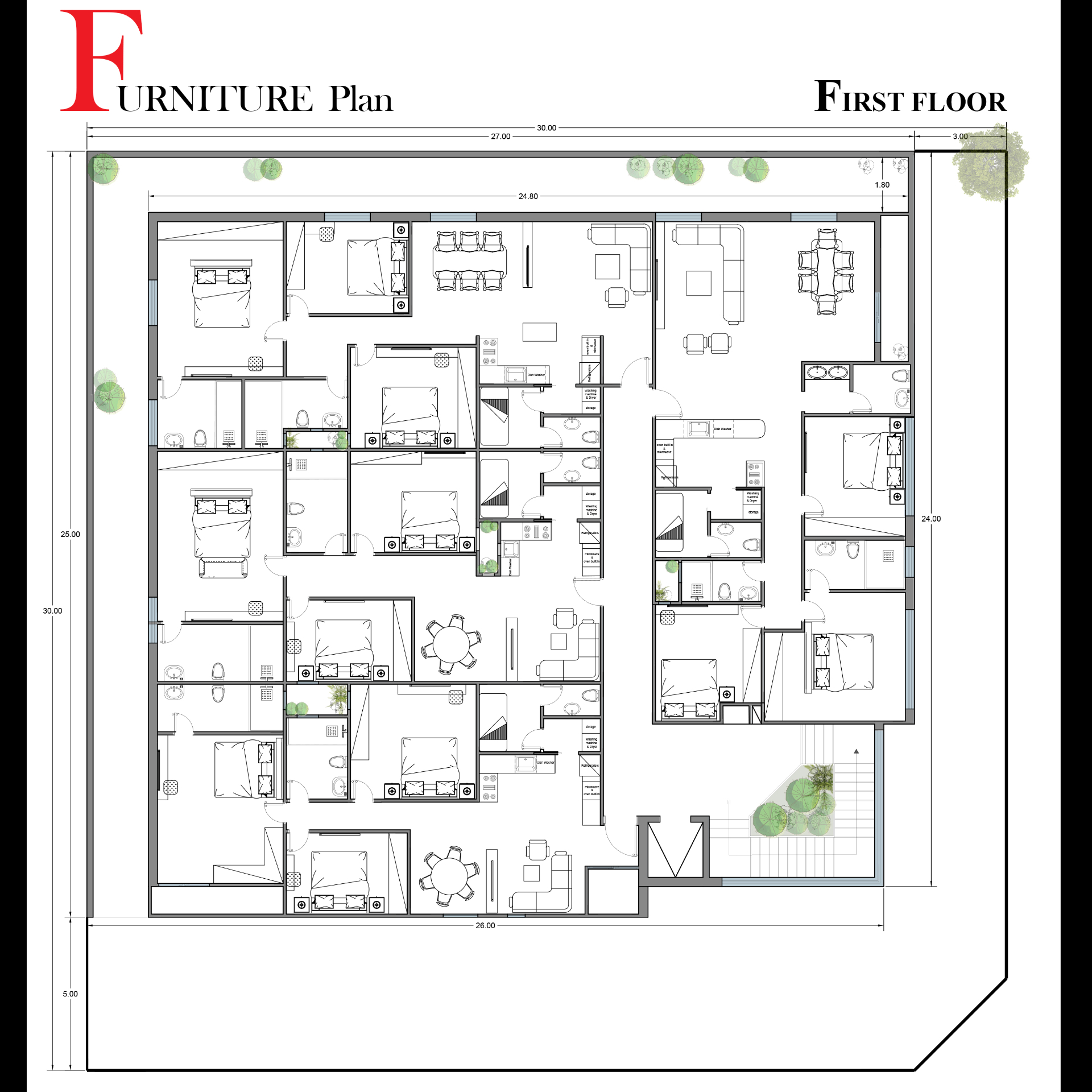 Villa ElQairwan Tower — Furniture Plan 1
