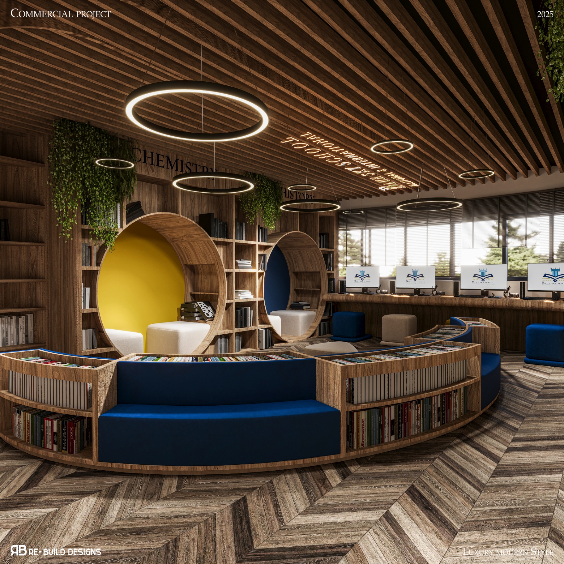 Blue Sky School — Interior Library 8