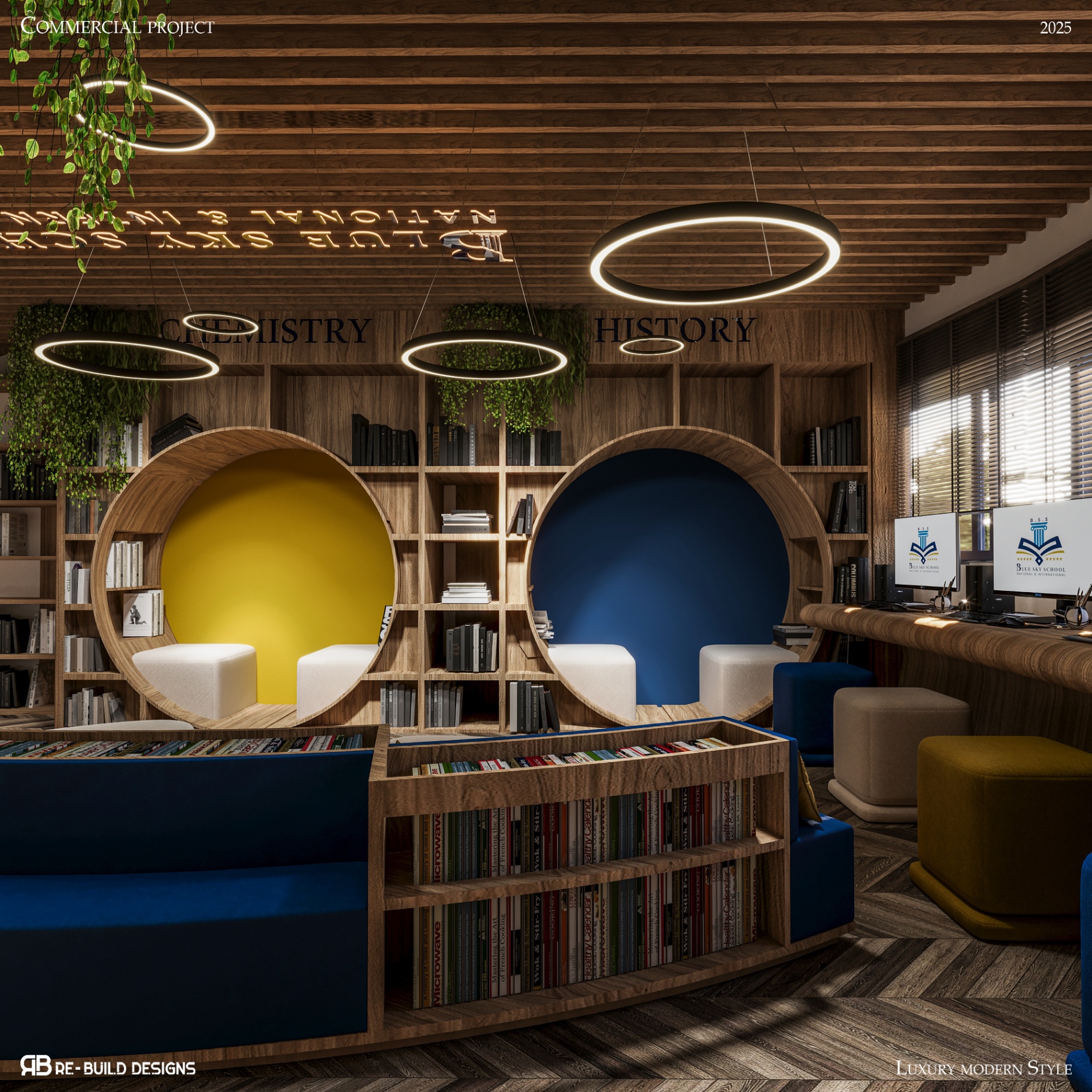 Blue Sky School — Interior Library 3